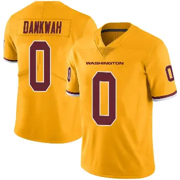 ＃0 Men's Anim Dankwah Gold Limited Washington Commanders Color Rush Jersey