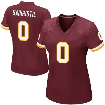 ＃0 Women's Mike Sainristil Game Washington Commanders Burgundy Team Color Jersey