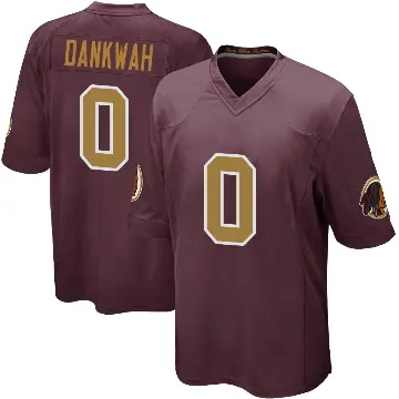 ＃0 Youth Anim Dankwah Game Washington Commanders Burgundy Alternate Jersey
