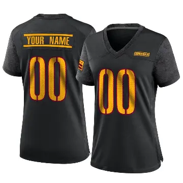＃00 Women's Custom Black Game Washington Commanders Alternate Jersey