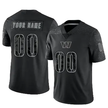 ＃00 Youth Custom Black Limited Washington Commanders Reflective Jersey