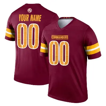 ＃00 Youth Custom Legend Washington Commanders Burgundy Jersey