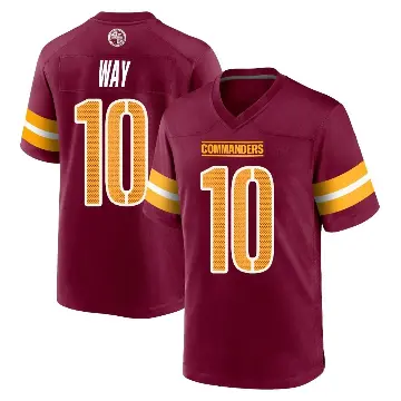 ＃10 Men's Tress Way Game Washington Commanders Burgundy Jersey