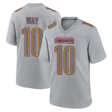 ＃10 Men's Tress Way Gray Game Washington Commanders Atmosphere Fashion Jersey