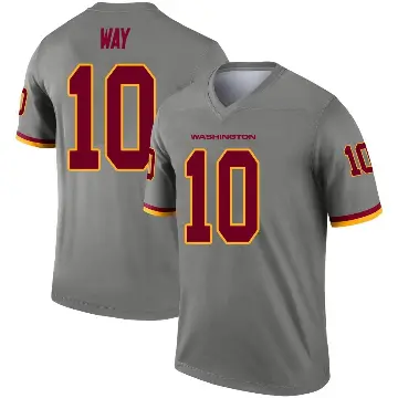 ＃10 Men's Tress Way Gray Legend Washington Commanders Inverted Jersey