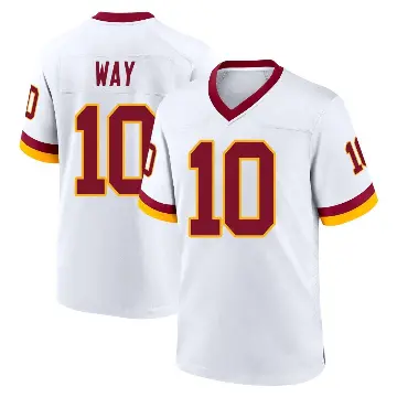 ＃10 Men's Tress Way White Game Washington Commanders Jersey