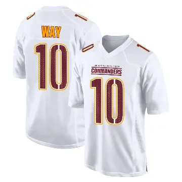 ＃10 Men's Tress Way White Game Washington Commanders Tundra Fashion Jersey