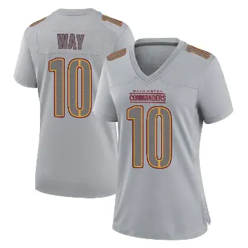＃10 Women's Tress Way Gray Game Washington Commanders Atmosphere Fashion Jersey