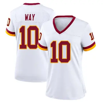 ＃10 Women's Tress Way White Game Washington Commanders Jersey