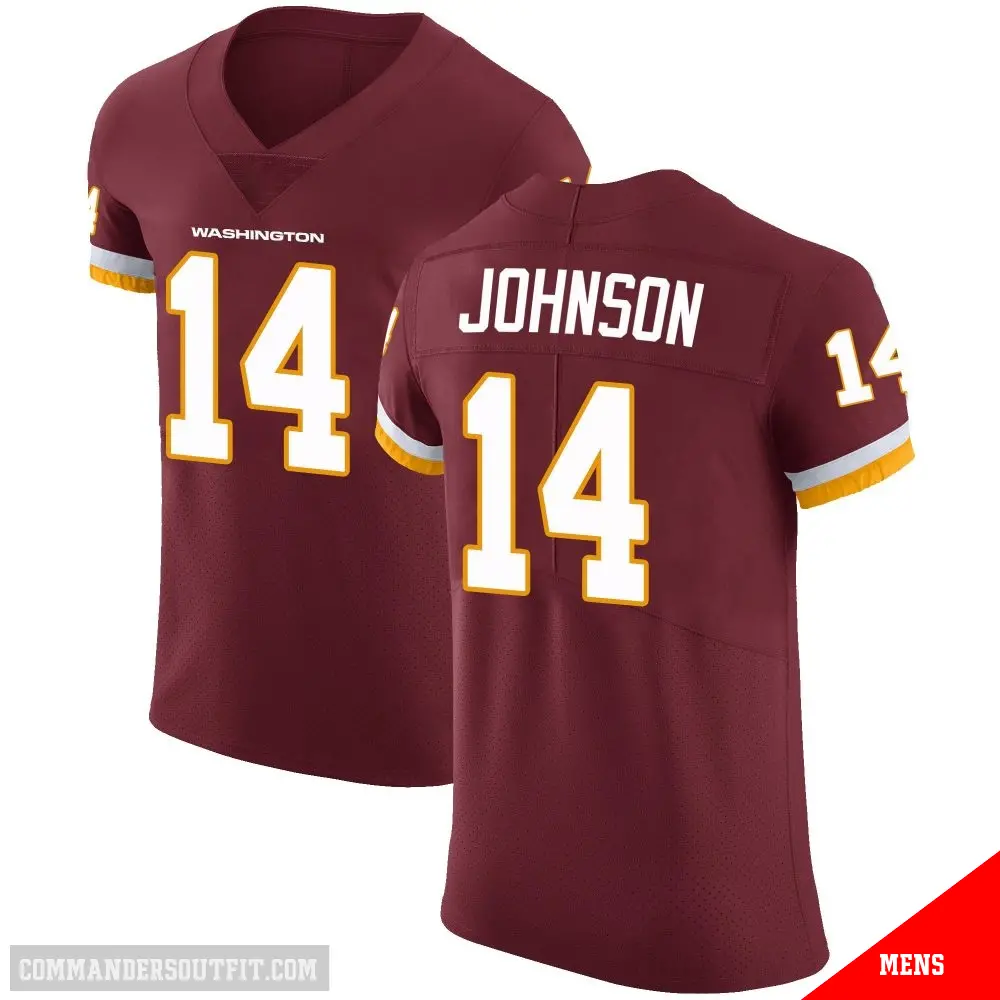 ＃14 Men's Josh Johnson Elite Washington Commanders Burgundy Team Color Vapor Untouchable Jersey