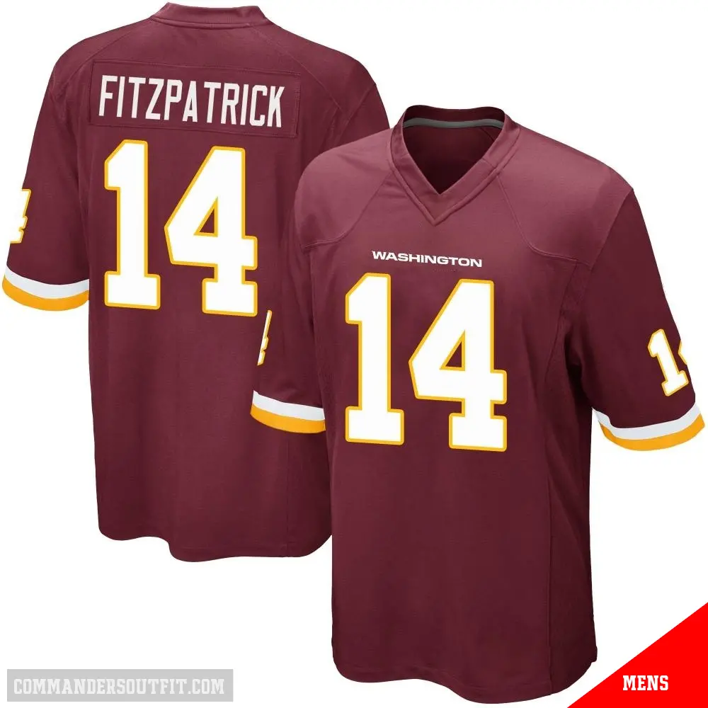 ＃14 Men's Ryan Fitzpatrick Game Washington Commanders Burgundy Team Color Jersey