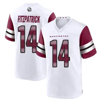＃14 Men's Ryan Fitzpatrick White Game Washington Commanders Jersey