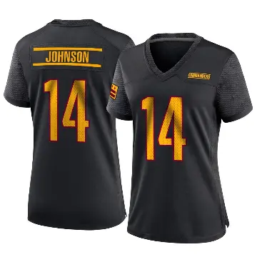 ＃14 Women's Josh Johnson Black Game Washington Commanders Alternate Jersey