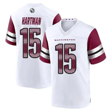 ＃15 Men's Sam Hartman White Game Washington Commanders Jersey