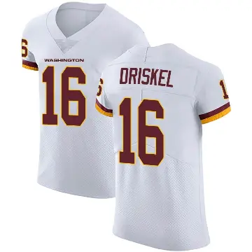 ＃16 Men's Jeff Driskel White Elite Washington Commanders Vapor Untouchable Jersey
