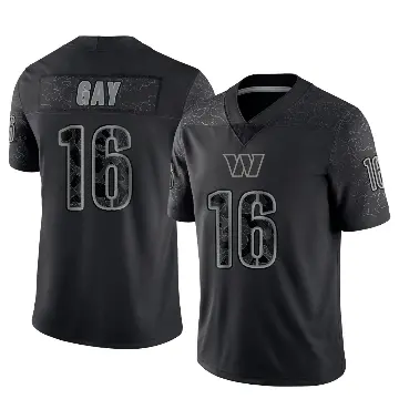 ＃16 Men's Matt Gay Black Limited Washington Commanders Reflective Jersey
