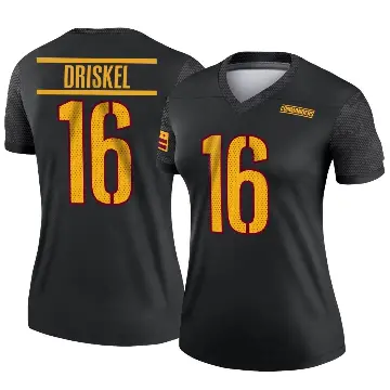 ＃16 Women's Jeff Driskel Black Legend Washington Commanders Alternate Jersey