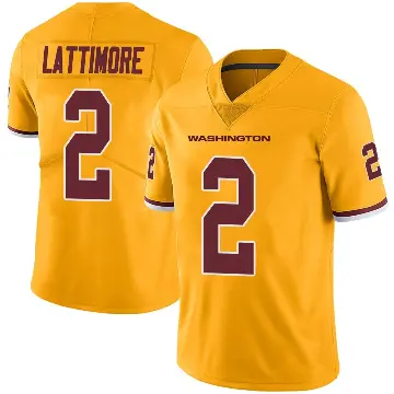 ＃2 Men's Marshon Lattimore Gold Limited Washington Commanders Color Rush Jersey