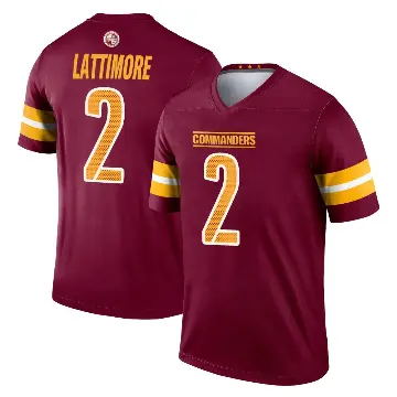 ＃2 Men's Marshon Lattimore Legend Washington Commanders Burgundy Jersey