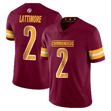 ＃2 Men's Marshon Lattimore Limited Washington Commanders Vapor Burgundy Jersey