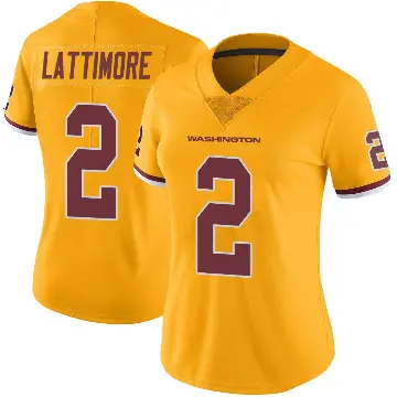＃2 Women's Marshon Lattimore Gold Limited Washington Commanders Color Rush Jersey