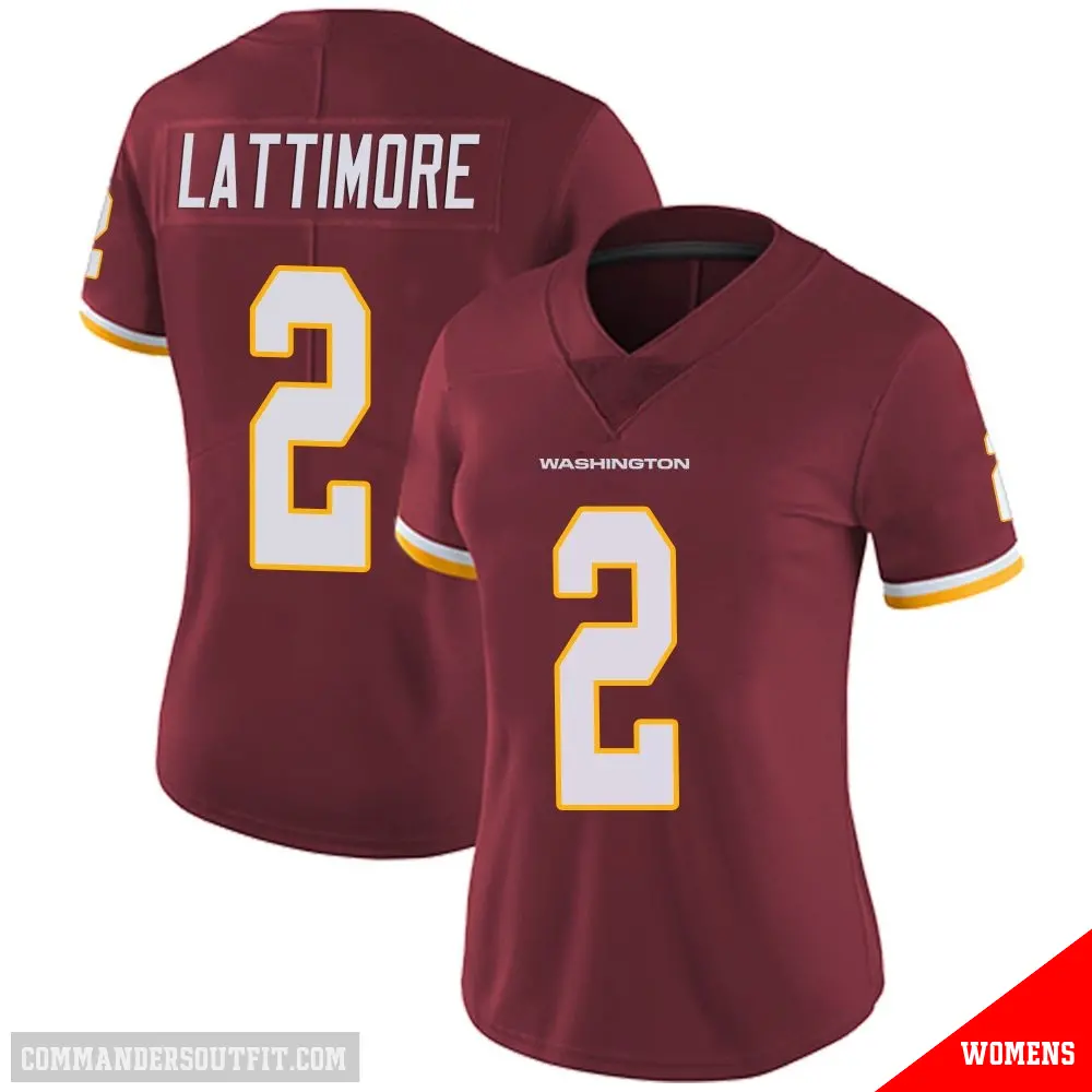 ＃2 Women's Marshon Lattimore Limited Washington Commanders Burgundy Team Color Vapor Untouchable Jersey