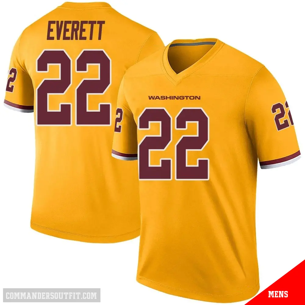 ＃22 Men's Deshazor Everett Gold Legend Washington Commanders Color Rush Jersey