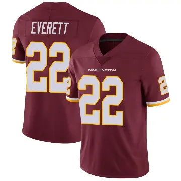 ＃22 Men's Deshazor Everett Limited Washington Commanders Burgundy Team Color Vapor Untouchable Jersey