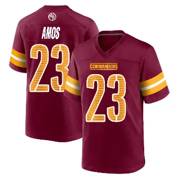 ＃23 Youth Trey Amos Game Washington Commanders Burgundy Jersey