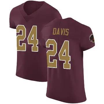 ＃24 Men's Michael Davis Elite Washington Commanders Burgundy Alternate Vapor Untouchable Jersey