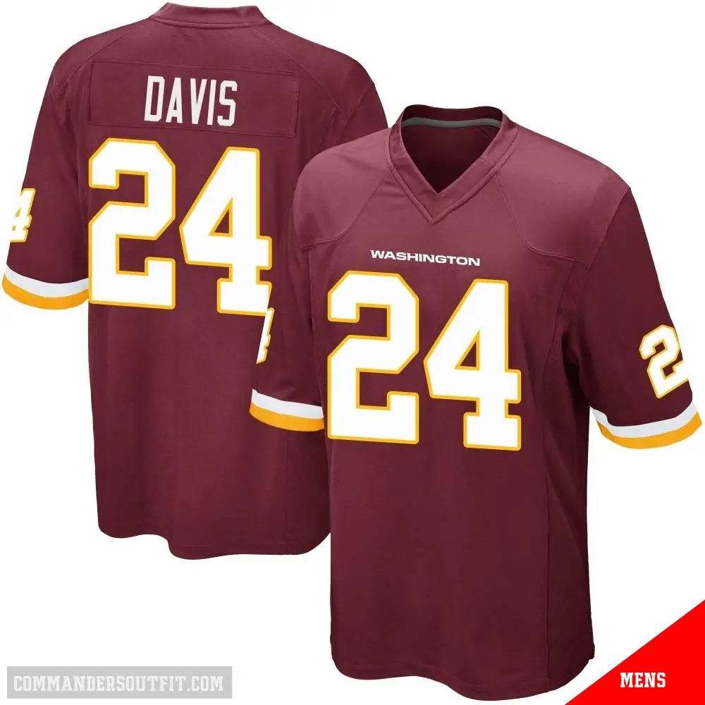 ＃24 Men's Michael Davis Game Washington Commanders Burgundy Team Color Jersey