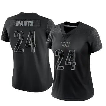 ＃24 Women's Michael Davis Black Limited Washington Commanders Reflective Jersey