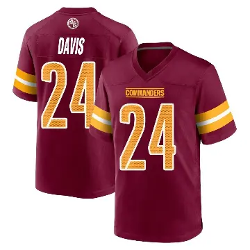 ＃24 Youth Michael Davis Game Washington Commanders Burgundy Jersey