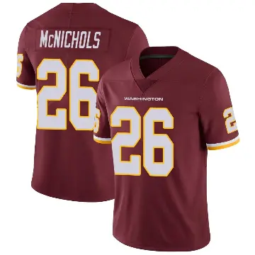 ＃26 Men's Jeremy McNichols Limited Washington Commanders Burgundy Team Color Vapor Untouchable Jersey