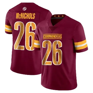 ＃26 Men's Jeremy McNichols Limited Washington Commanders Vapor Burgundy Jersey