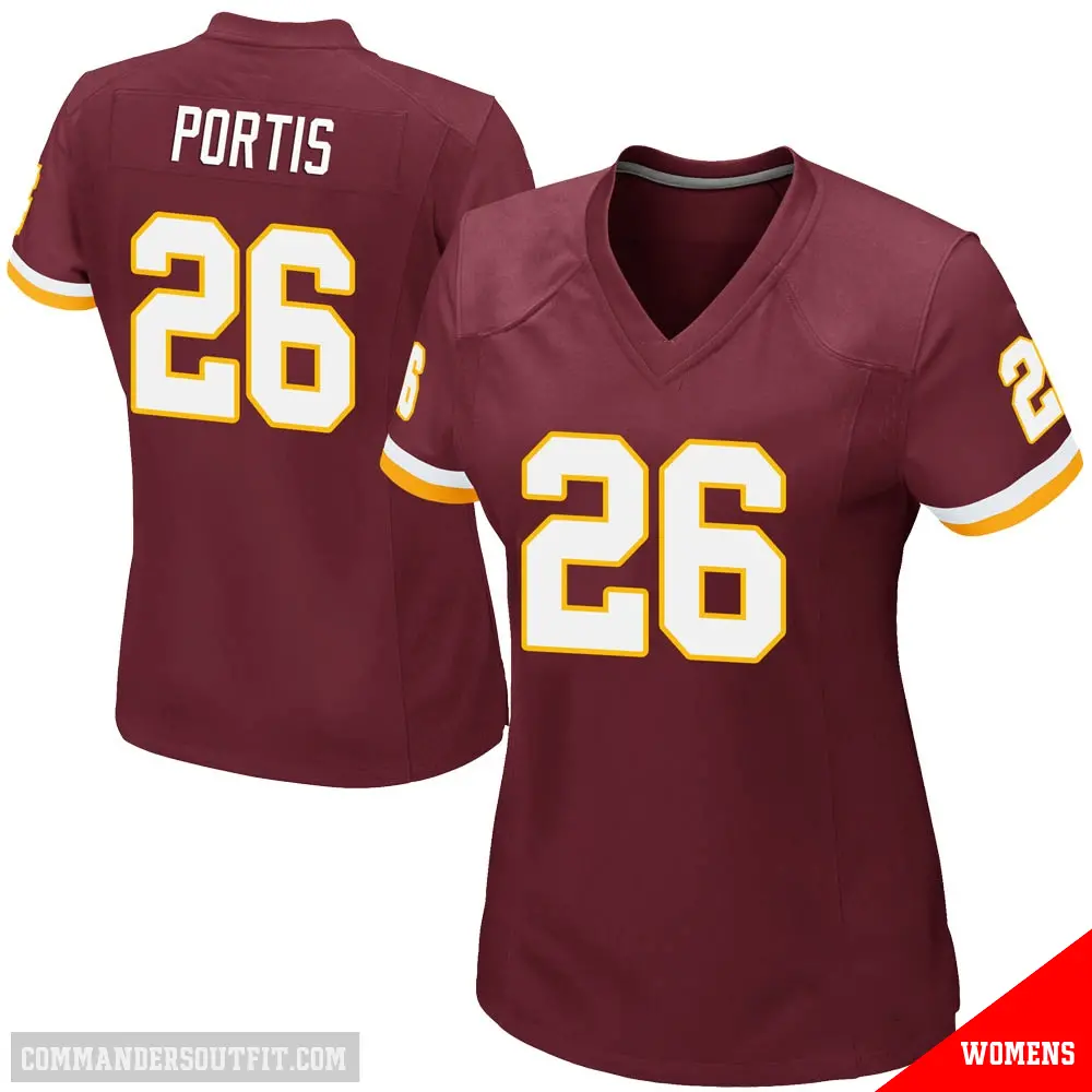 ＃26 Women's Clinton Portis Game Washington Commanders Burgundy Team Color Jersey