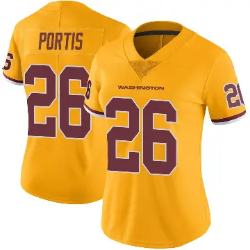 ＃26 Women's Clinton Portis Gold Limited Washington Commanders Color Rush Jersey