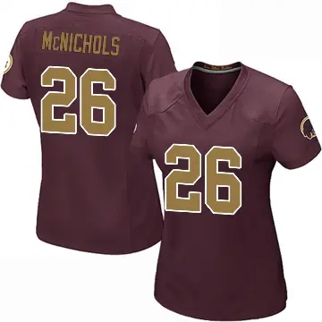 ＃26 Women's Jeremy McNichols Game Washington Commanders Burgundy Alternate Jersey