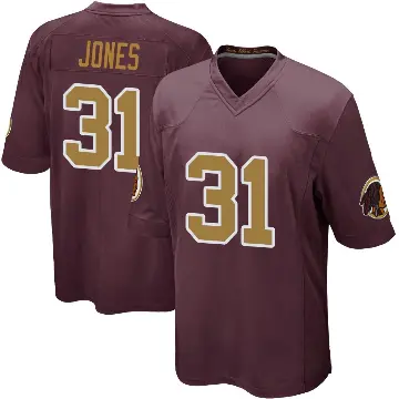 ＃31 Youth Jonathan Jones Game Washington Commanders Burgundy Alternate Jersey