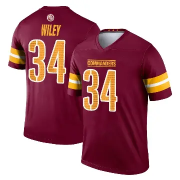 ＃34 Youth Michael Wiley Legend Washington Commanders Burgundy Jersey