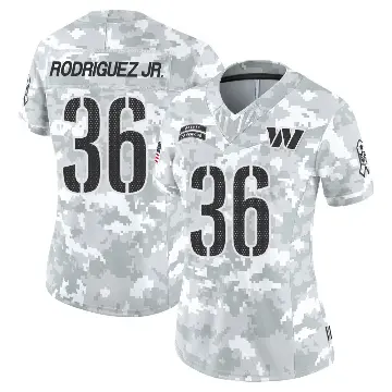 ＃36 Women's Chris Rodriguez Jr. Arctic Camo Limited Washington Commanders 2024 Salute to Service Jersey