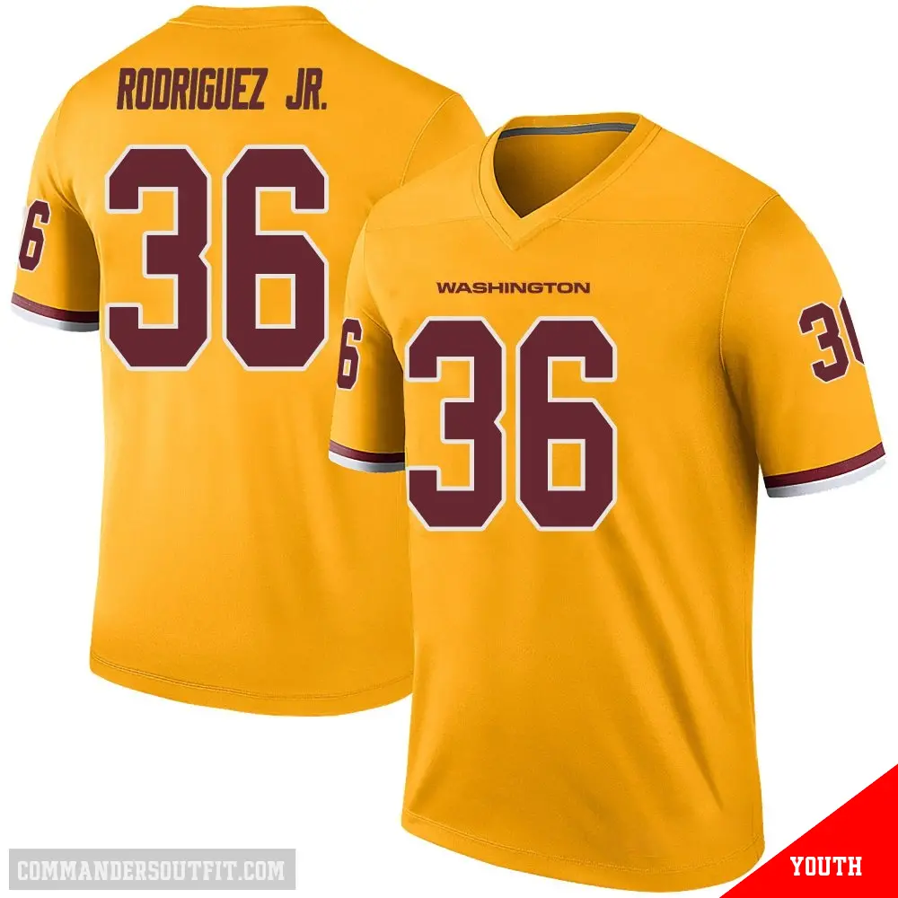 ＃36 Youth Chris Rodriguez Jr. Gold Legend Washington Commanders Color Rush Jersey