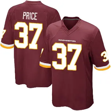 ＃37 Men's Bobby Price Game Washington Commanders Burgundy Team Color Jersey