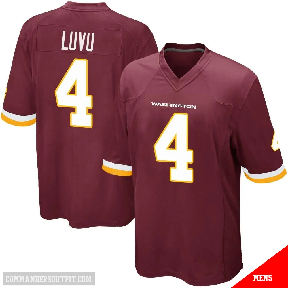 ＃4 Men's Frankie Luvu Game Washington Commanders Burgundy Team Color Jersey
