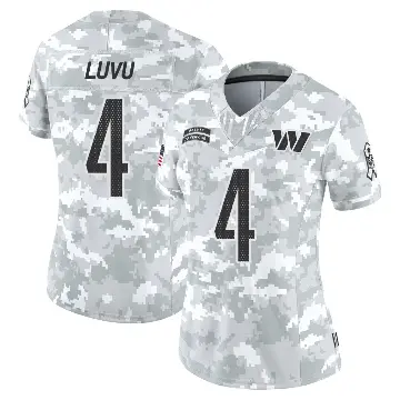 ＃4 Women's Frankie Luvu Arctic Camo Limited Washington Commanders 2024 Salute to Service Jersey