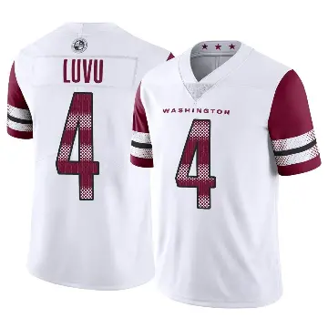 ＃4 Youth Frankie Luvu White Limited Washington Commanders Vapor Jersey