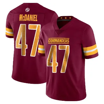 ＃47 Men's Robert McDaniel Limited Washington Commanders Vapor Burgundy Jersey