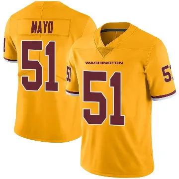 ＃51 Men's David Mayo Gold Limited Washington Commanders Color Rush Jersey