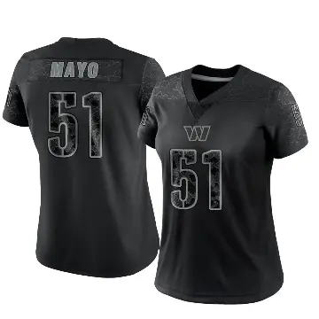 ＃51 Women's David Mayo Black Limited Washington Commanders Reflective Jersey