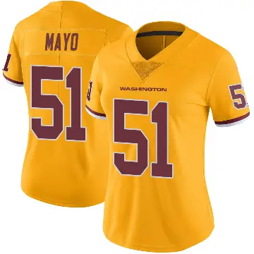 ＃51 Women's David Mayo Gold Limited Washington Commanders Color Rush Jersey